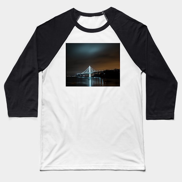 The Bay Bridge San Francisco CA Boats Baseball T-Shirt by WayneOxfordPh